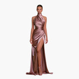Glamouröses Satin Abendkleid - perfekt für Damen Gala Events – Rosa