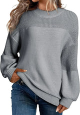 Neva - Damen-Strickpullover – Weicher Oversize-Pullover im Minimalistischen Stil – Grau