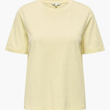 Damen T-Shirt mit Rundhalsausschnitt und kurzen Ärmeln – Doppelcreme