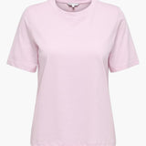 Damen T-Shirt mit Rundhals und kurzen Ärmeln aus Leichtstoff – Rosa