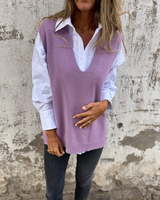 NUSA - Strick-Sweater-Weste – Lila