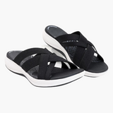 Leichte Slip-On Sandalen für Damen - Bequem & Atmungsaktiv – Schwarz