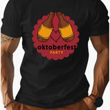 Bedrucktes T-Shirt für Herren - Oktoberfest 2025 – Schwarz