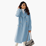 Lapel Collar Trenchcoat für Damen – Blau