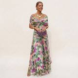 Odara - Ätherisches Maxikleid – Grün und Lila