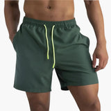 Herren Badeshorts mit Kordelzug und Seitentaschen – Armee grün