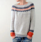 Selma | Zeitloser Waldmotiv-Pullover – Grau