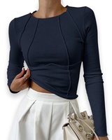 Damen Elegantes Klassisches Oberteil | Schickes Stil – Marine Blau