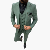 Slim Fit Anzug Set - Herrenanzug 3-teilig für Abendmode – Hellgrün