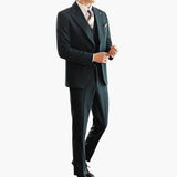 Herren Anzug dreiteilig mit Weste und Slim Fit Schnitt – Grün