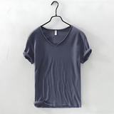 Boris V-Ausschnitt T-Shirt – Blau
