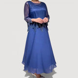 Digna™ – Elegantes Midi-kleid – Blau