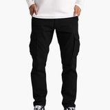 Herren Sommer Cargohose mit Taschen und verstellbarem Bund – Schwarz
