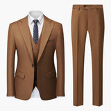 Eleganter Slim Fit Anzug - Herren 3-teilig für Business – Braun