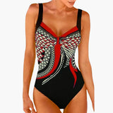 Eleganter Einteiler - Damen Badeanzug mit Stil für den Sommer – Rot