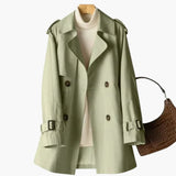 Doppelreihiger Trenchcoat für Damen – Grün