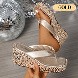Ariane™ Modische Dicksohlen-Flip-Flops – Gold