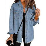 Tahlira - Locker geschnittene Jacke – Hellblau
