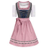 Damen Dirndl Kleid mit modernem Schnitt | Trachtenstil in Midilänge – Rosa