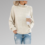 Olivia | Pullover mit hohem Kragen – Weiß