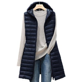 Bequeme Lange Damen Bodywarmer - Rianne – Dunkelblau