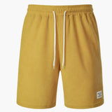 Herren Shorts aus Cord mit elastischem Bund für den Sommer – Gelb