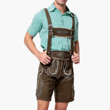 Bestickte Trachten Lederhose für Herren - Oktoberfest 2025 – Braun