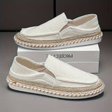 Tyson – Küsten Weave Slip Auf Schuhe – Weiß