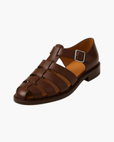 Swen - Leder Rutschfeste Schuhe – Kaffee