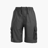 Herren Cargo Shorts mit Taschen und Kordelzug für Sommer – Dunkelgrau