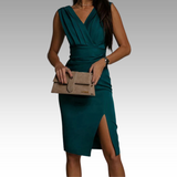Anna | Elegantes Figurbetontes Kleid – Dunkelgrün