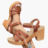 Sandalen Damen - Orthopädische Keilsandalen mit Fußbett – Braun