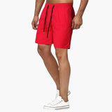 Herren Badeshorts Sommer mit Kordelzug und schnelltrocknendem Stoff – Rot
