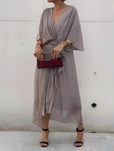 Sherry | Wickel Midikleid – Grau (Fast ausverkauft)