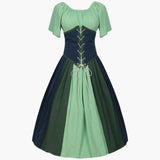 Klassisches Dirndl kleid mit Puffärmeln für Damen - Oktoberfest 2025 – Grün