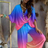 Joan - Stilvolles Lockeres Lounge-Set – Blau / Rosa