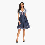 Traditionelles Dirndl kleid mit Schürze für Damen - Oktoberfest 2025 – Blau
