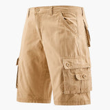 Herren Sommer Cargo-Shorts mit elastischem Bund und Taschen – Khaki