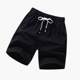Herren Badeshorts mit Kordelzug und Seitentaschen für Sommer – Schwarz