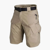 Herren Sommer Shorts mit Taschen und verstellbarem Bund – Khaki