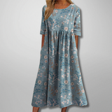 Gail – Florales Damen Maxikleid – Hellblau