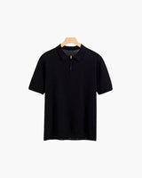 Brooks | kurze Ärmel Männer halb Reißverschluss stricken Poloshirt – Schwarz