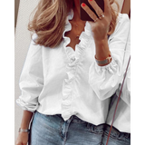 Camillea | Elegante Bluse Damen | Puffärmelig – Weiß