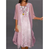 Venolia – Zweiteiliges Kleid Mit Blumenmuster – Rosa