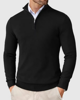 Romeo | Strickpullover mit Reißverschluss – Schwarz