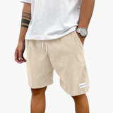 Herren Sommer Shorts mit Kordelzug und Cordstruktur – Beige