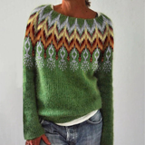 Damen Pullover | Strick klassisch mit Rundhalsausschnitt – Hellgrün