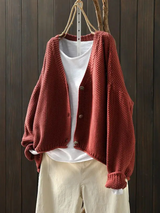 CORALIE | STRICKCARDIGAN – Rostrot