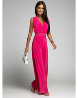 FlairFashion - Ärmelloser V‑Ausschnitt‑Jumpsuit – Rosa