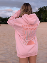 Oversize Damen-Hoodie mit Sunset-Print „Let’s Watch the Sunset“ | Zendoo.de – Rosa